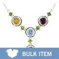 Sterling Silver Multi-Gemstone Necklace (Case of 6)