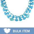 Sterling Silver and Turquoise Three-row Necklace (Case of 6)