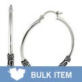 Sterling Silver Antique Hoop Earrings (Case of 6)