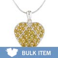 Sterling Silver Citrine Heart Pendant (Case of 6)