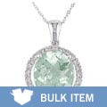 14k White Gold 1/4ct TDW Diamond Amethyst Pendant (Case of 3)