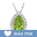 14k White Gold 1/5ct TDW Diamond Peridot Pendant (Case of 2)