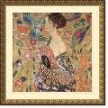 Gustav Klimt Donna con Ventaglio Framed Art Print