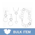Sterling Silver Geometric Heart 3-piece Jewelry Set