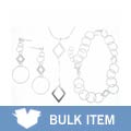 Sterling Silver Diamond Shape 3-piece Jewelry Set