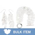 Sterling Silver Circle Link Bracelet/ Earrings Set