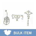 Tattoo Inspired Curved Belly Ring (Case of 3)
