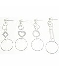 Sterling Silver Assorted Geometric Earrings (Case of 4)