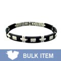 Stainless Steel Rubber Link Bracelet (Case of 2)