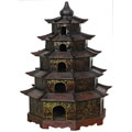 Gold Swirl Rosewood Finish Pagoda (China)