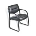 Boss Black Leather Reception or Guest Chair