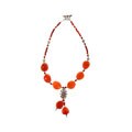 Red Carnelian Silver Pendant Necklace