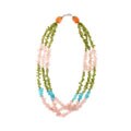 Peridot, Quartz, Topaz and Calcite Necklace