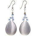 Silver and Blue Calcite Teardrop Dangle Earrings