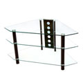 Bermuda Clear/ Black 44-inch Corner TV Stand