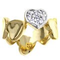 Two-tone CZ Heart Eternity Band