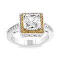 Two-tone Princess CZ Ring