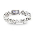 Sterling Silver Light Blue CZ Eternity Band