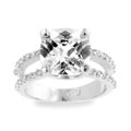 Sterling Silver CZ Cushion-cut Ring