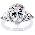 Sterling Silver CZ Teardrop Cocktail Ring