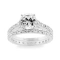 Silvertone CZ Ring with Pave Eternity Band