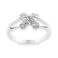 Sterling Silver Pave Flower CZ Cocktail Ring