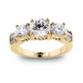 Gold Over Silver Three-Stone CZ Ring