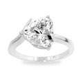 Sterling Silver Heart Solitaire CZ Ring