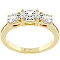 Gold Over Silver Cubic Zirconia Ring