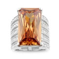 Sterling Silver Champagne CZ Cocktail Ring