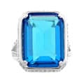 Sterling Silver Blue CZ Cocktail Ring