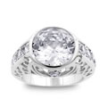 Sterling Silver Three Carat CZ Engagement Ring