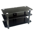 42-inch Contempo Three Shelf Black TV Stand