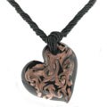 Murano Glass Black/ Copper Heart Necklace