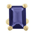 Goldtone Purple CZ Cocktail Solitaire Ring