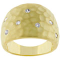 Matted Goldtone CZ Texturized Ring