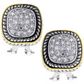 Two-tone Cubic Zirconia Fashion Earrings