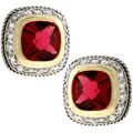 Two-tone Red Cubic Zirconia Fashion Earrings