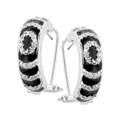 Black & White Enamel and CZ Fashion Earrings