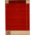 Baha Geometric Red Polypropylene Rug (3'11 x 5'7)