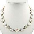 White Abalone Shell & Silver Necklace