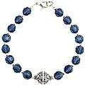 Navy Blue Crystal & Silver Bracelet