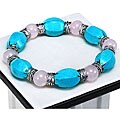 Turquoise & Rose Quartz Bangle Bracelet