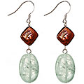Sterling Silver Handmade Quartz & Seashell Earrings