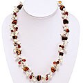 Handmade Pearl, Quartz and Lace Agate Necklace
