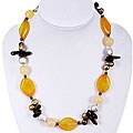 FW Pearl Yellow Agate Crystal Necklace