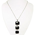 Handmade Silver & Black Agate Necklace