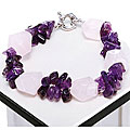 Amethyst Gemstone and Rose Quartz Bracelet