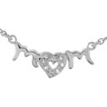 Sterling Silver Mom Heart Cubic Zirconia Necklace