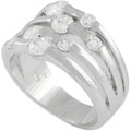 Sterling Silver Stack-style Cubic Zirconia Ring